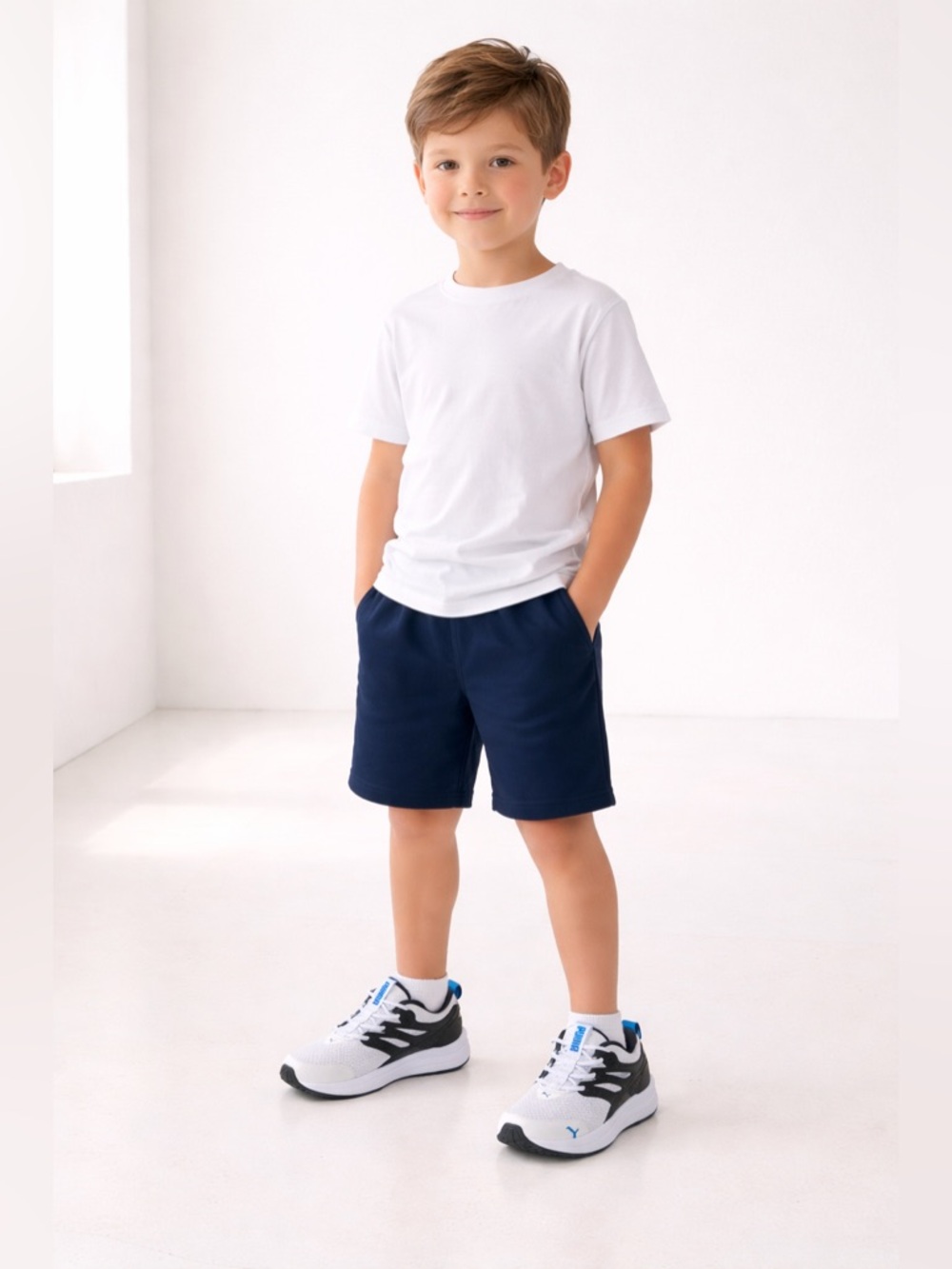 Puma Boys Navy Athletic Shorts